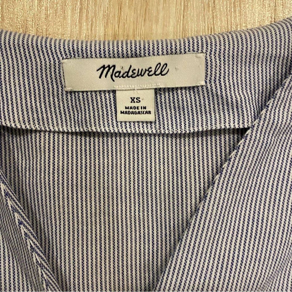 Madewell Veranda Bell-Sleeved Shirt Striped Blouse Womens XS - Picture 8 of 8